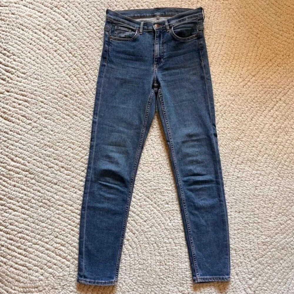 COS Blue Skinny Jeans - Size 28, Mid Rise, Super Stretchy- hugs to body
